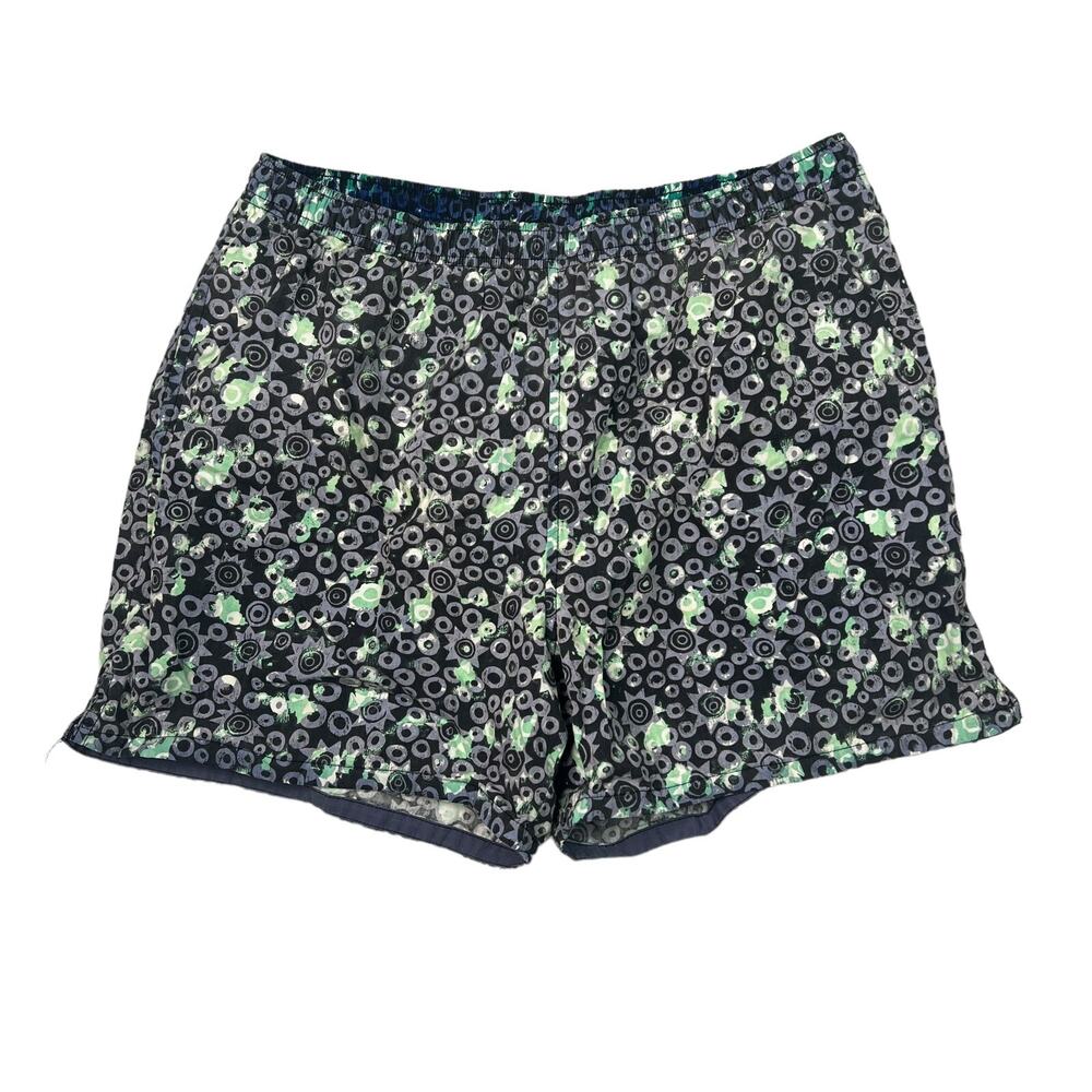 Pierre Cardin VTG Y2K Swim Trunks Shorts AOP 4" Inseam Mesh Liner Blue Large